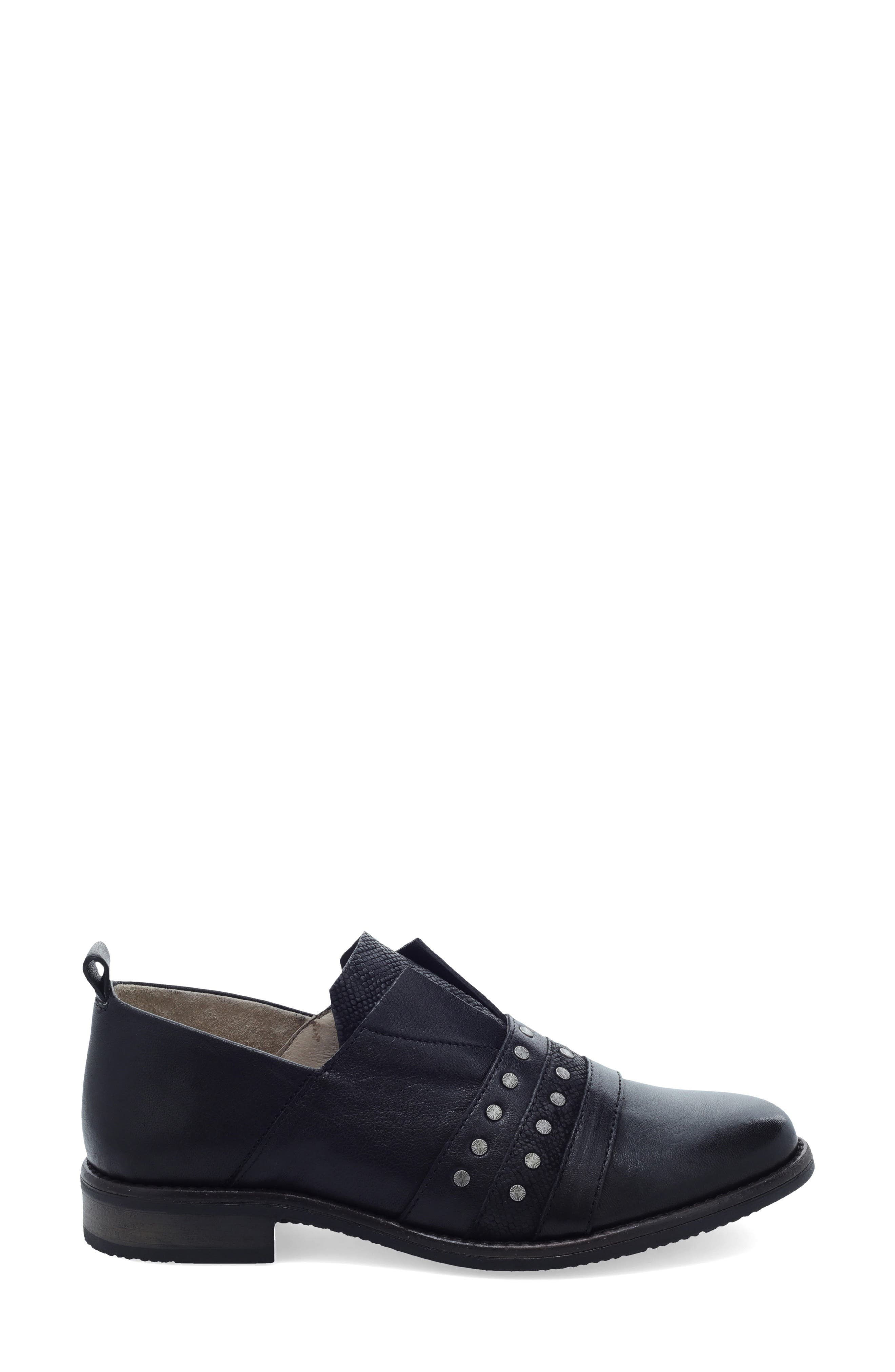 Studded Slip-On, Alternate, color, BLACK LEATHER