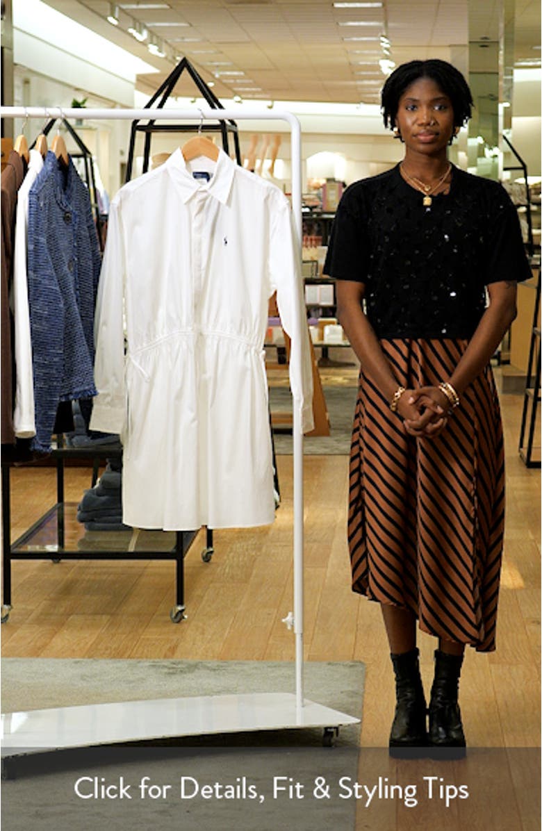 Long Sleeve Cotton Poplin Shirtdress, sales video thumbnail