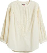 Vince Camuto Lace Trim Half Placket Blouse