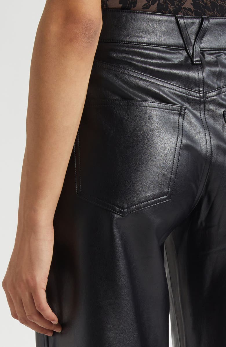 Veronica Beard Kasey Faux Leather Wide Leg Pants, Alternate, color, Black