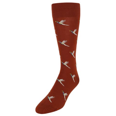 Birds of a Feather Mercerized Cotton Mid-Calf Socks