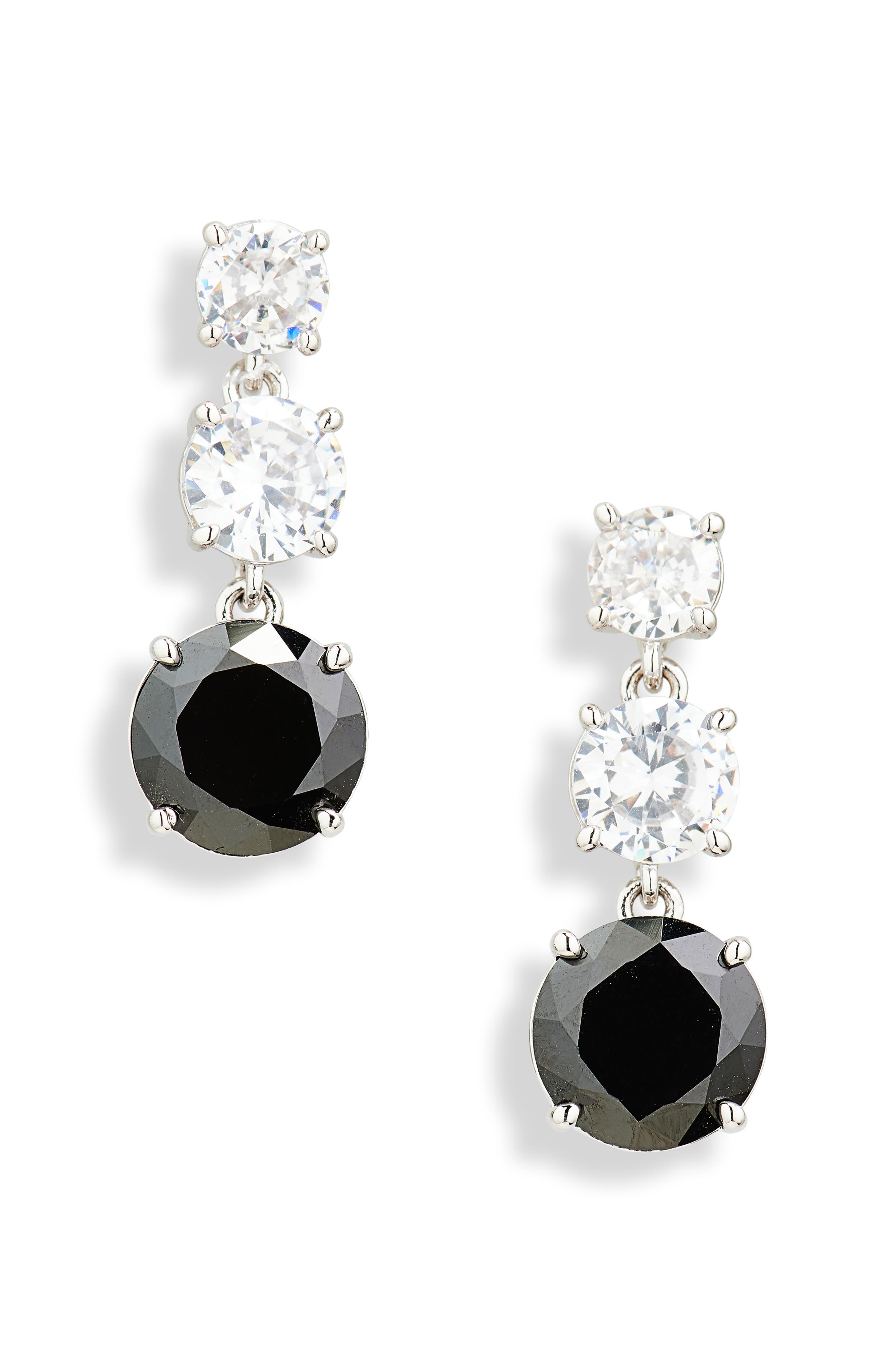 Nadri Cubic Zirconia Triple Drop Earrings