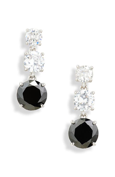 Cubic Zirconia Triple Drop Earrings