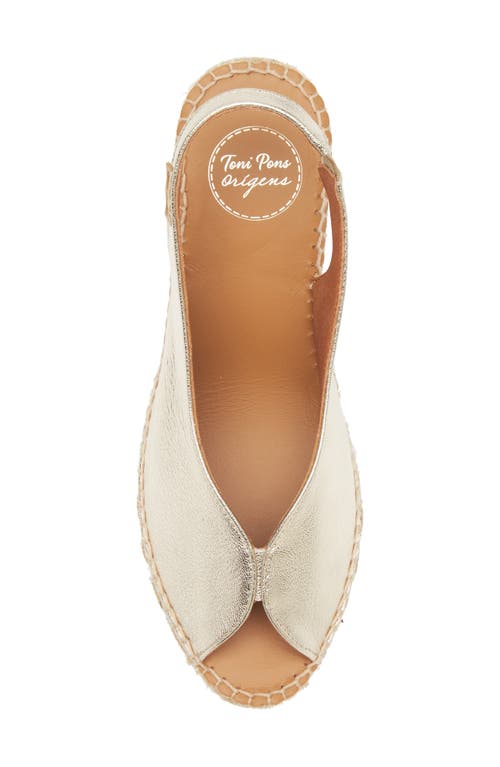 Toni Pons Laila Slingback Peep Toe Platform Wedge Sandal In Platinum