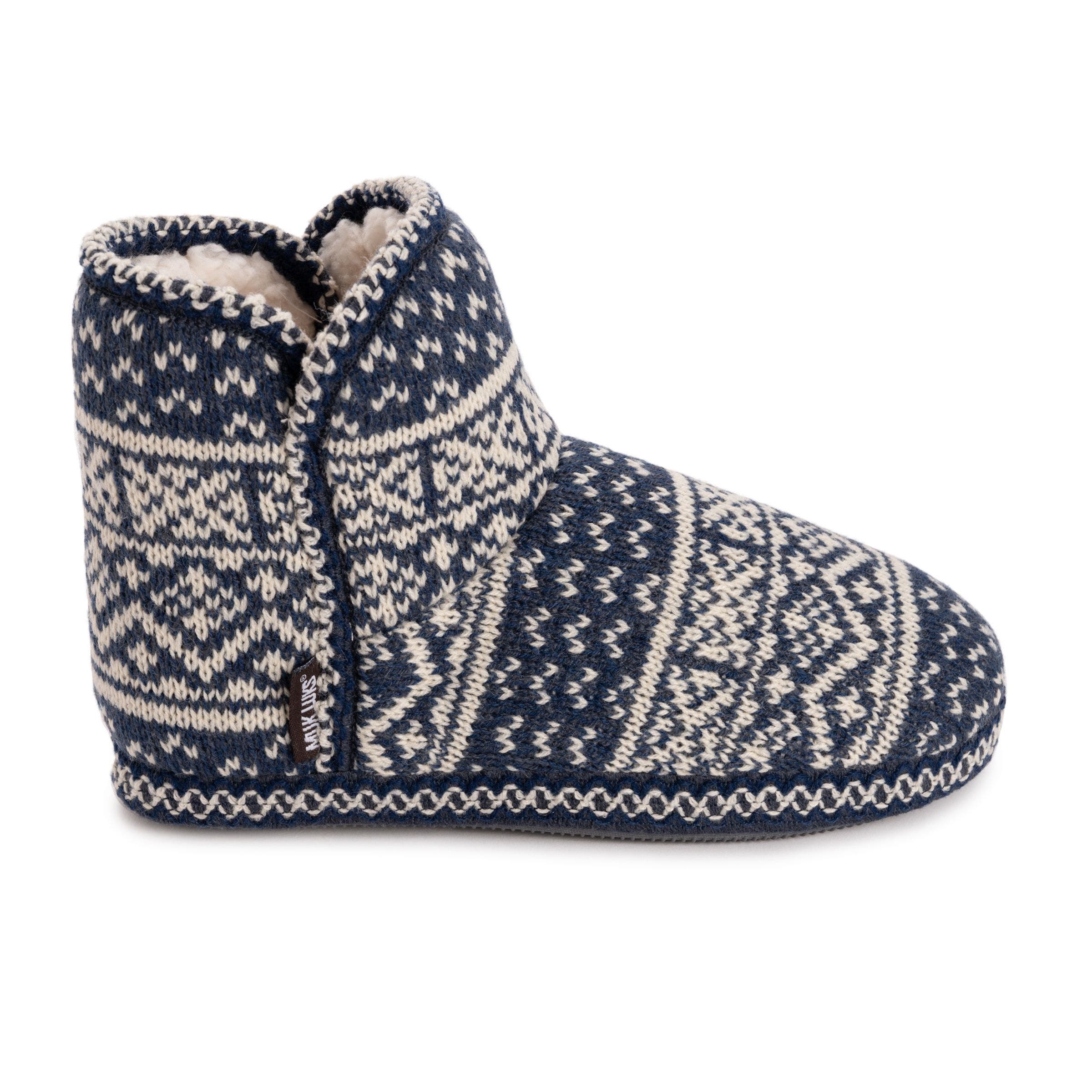 MUK LUKS Leigh Bootie Slipper, Alternate, color, Dark Blue