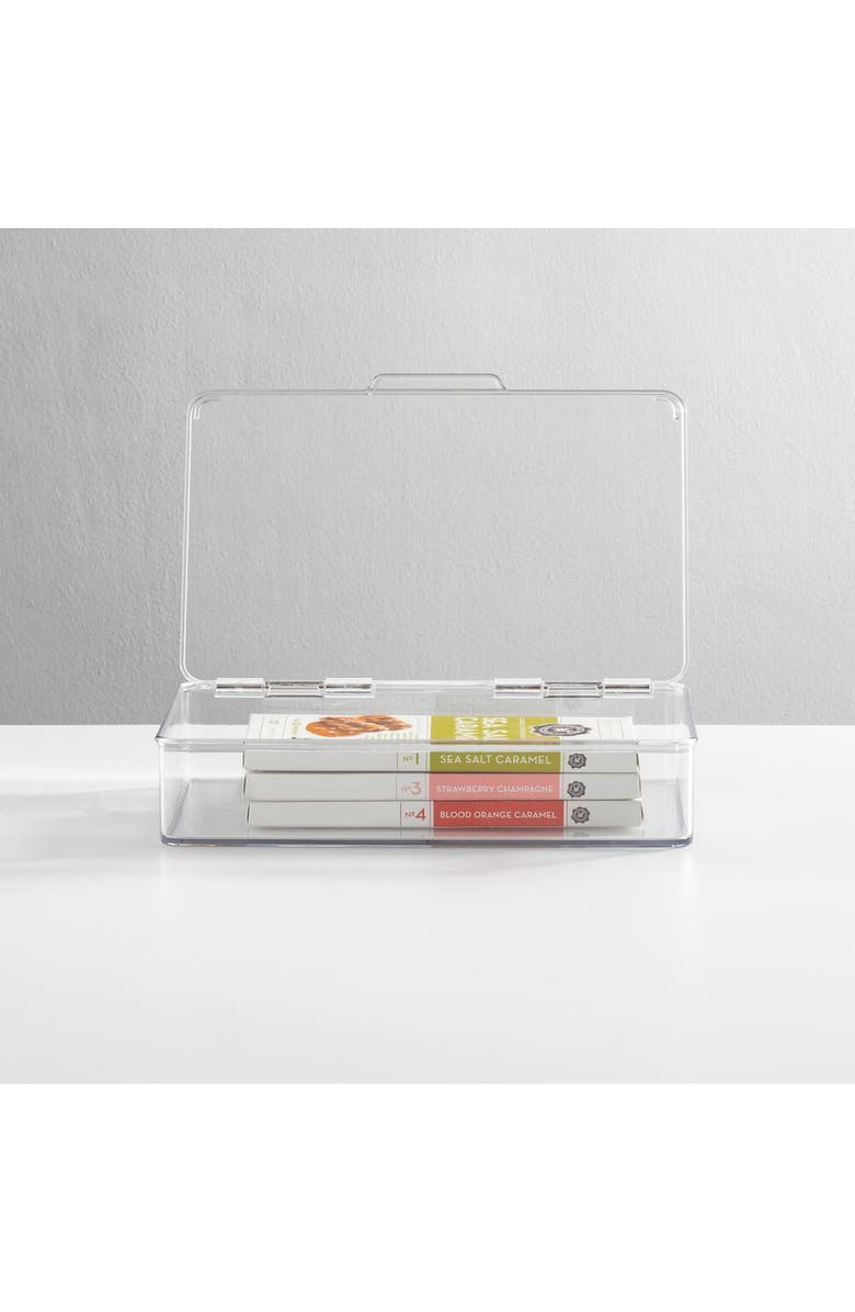 iDesign Stackable Hinged-Lid Pantry Storage Box - Set of 2 - Clear, Alternate, color,