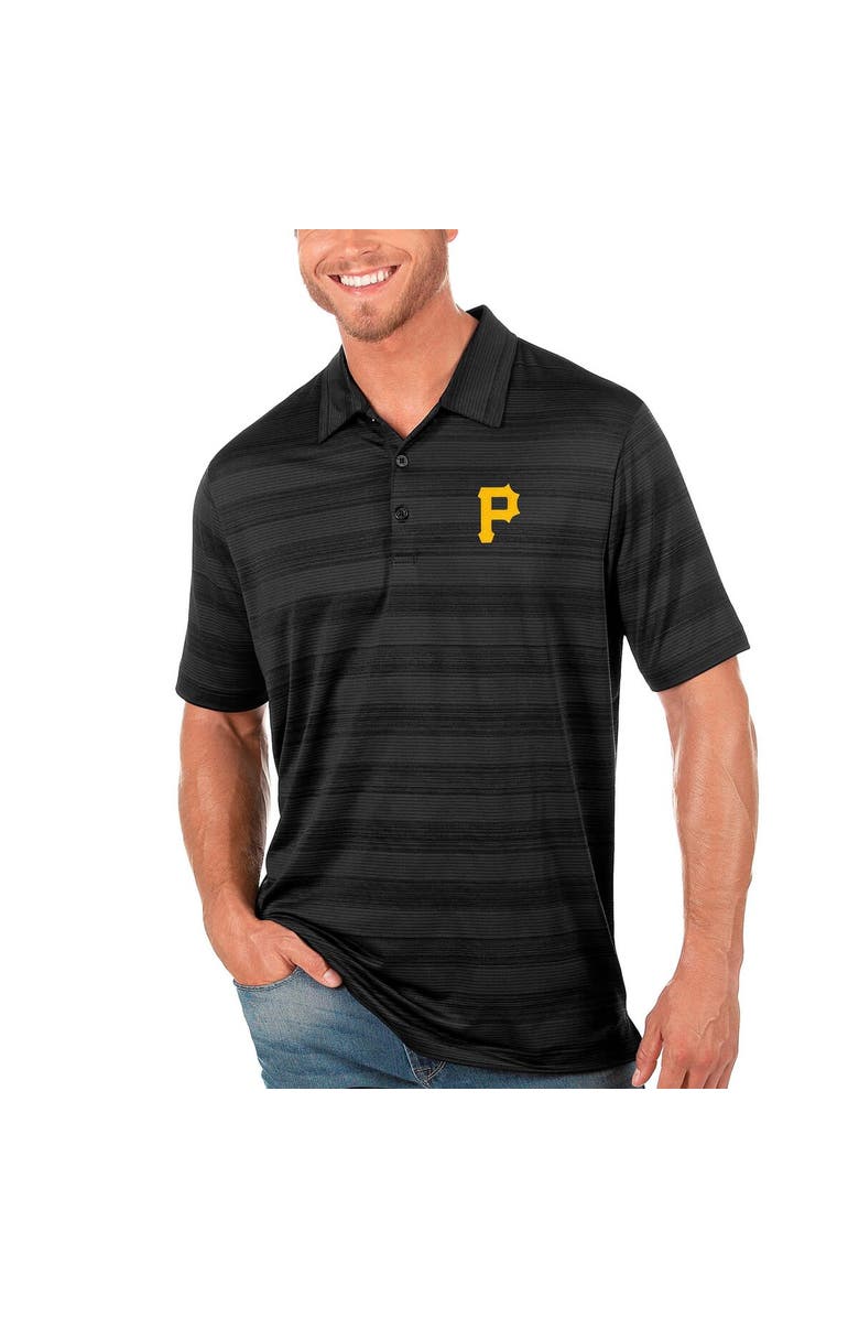ANTIGUA Men's Antigua Black Pittsburgh Pirates Compass Polo, Alternate, color, 