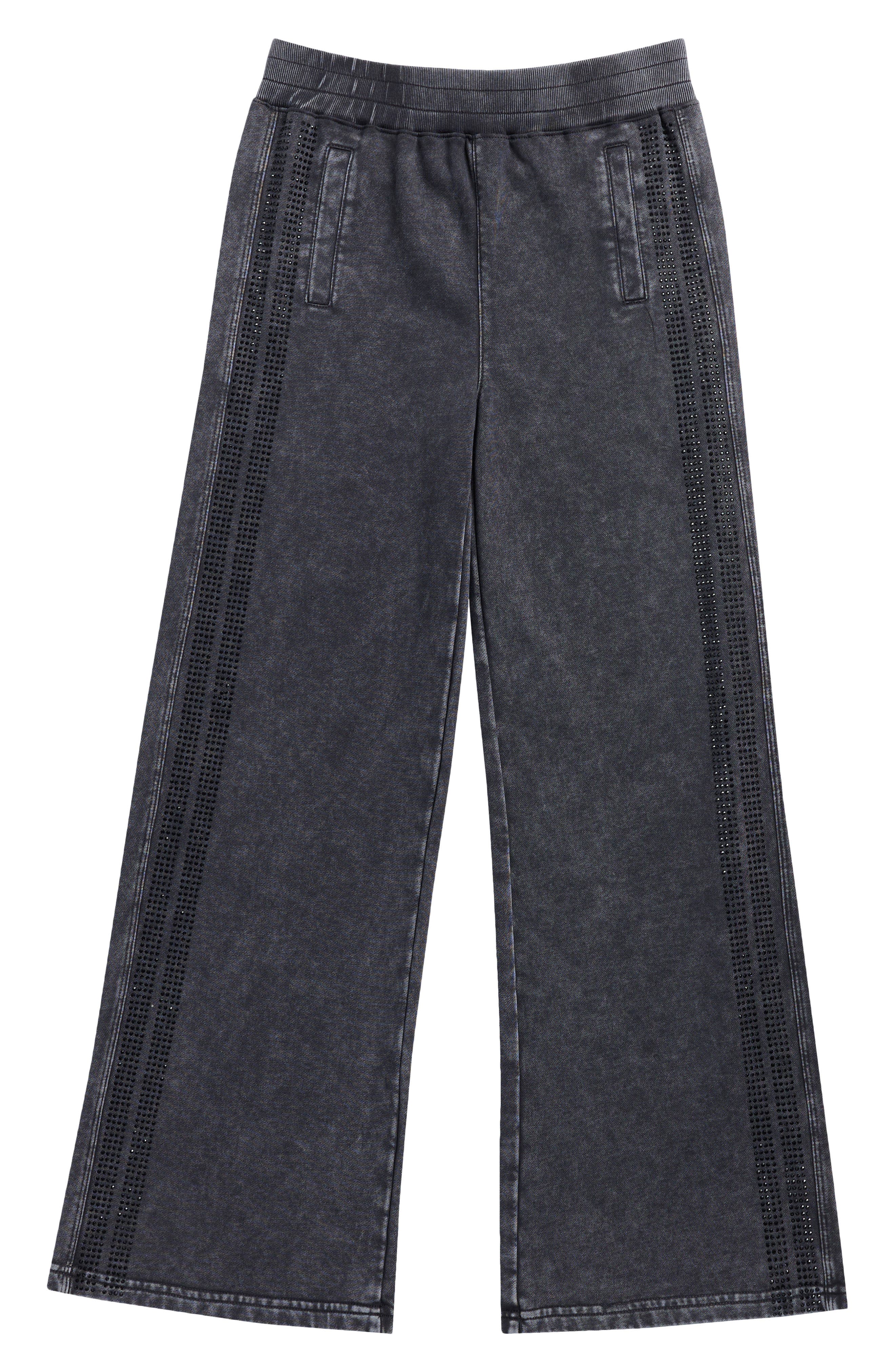 Kids' Rhinestone Stripe Wide Leg Pants