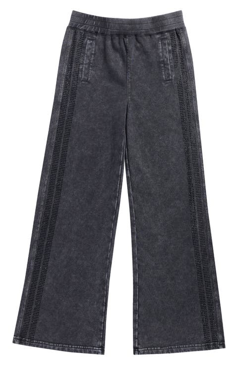 Kids' Rhinestone Stripe Wide Leg Pants