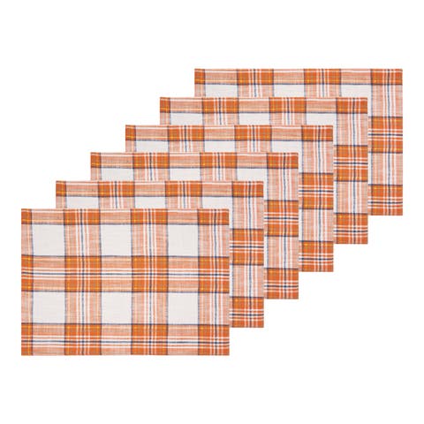 Gibson Plaid Placemats Set of 6, 13" x 19"