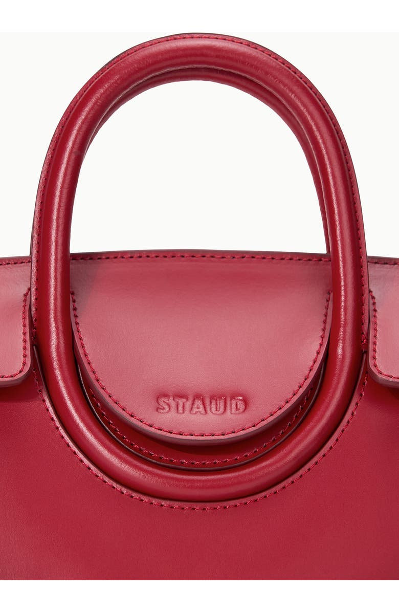 STAUD Mini Maude Leather Carryall Bag, Alternate, color, Rouge