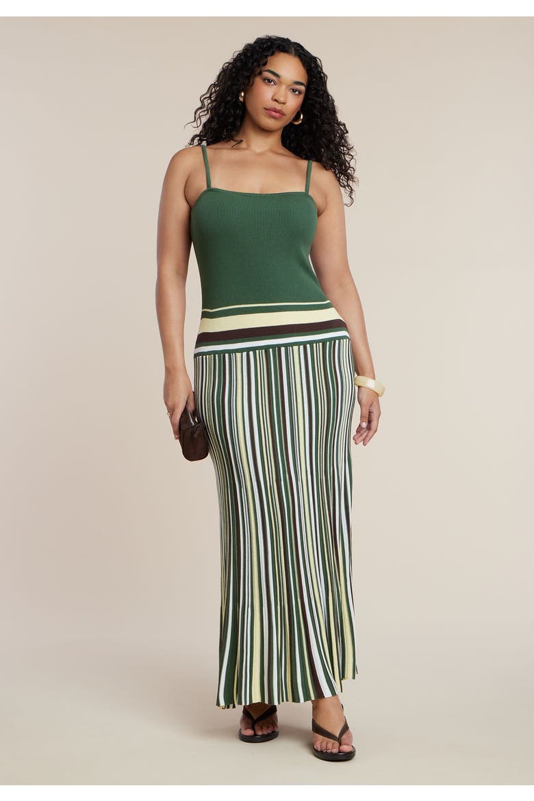Drop Waist Maxi Dress, Alternate, color, EARTH STRIPE