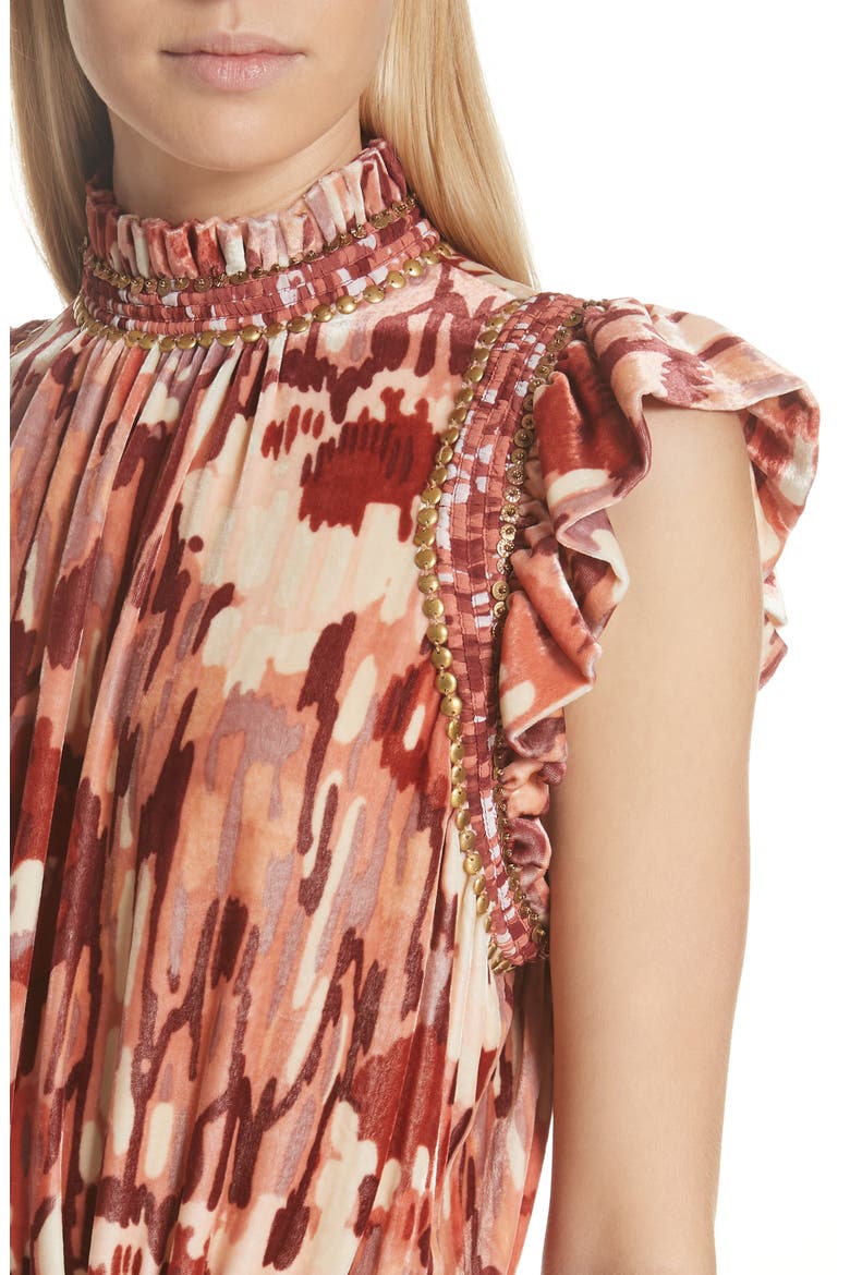Penny Velvet Minidress, Alternate, color, ROSE