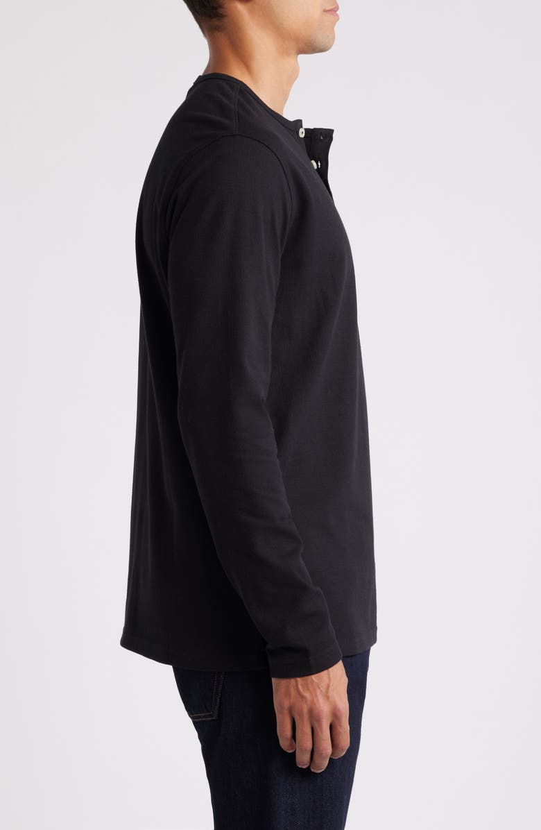 Stone Rose Comfort Slub Piqué Henley, Alternate, color, Black