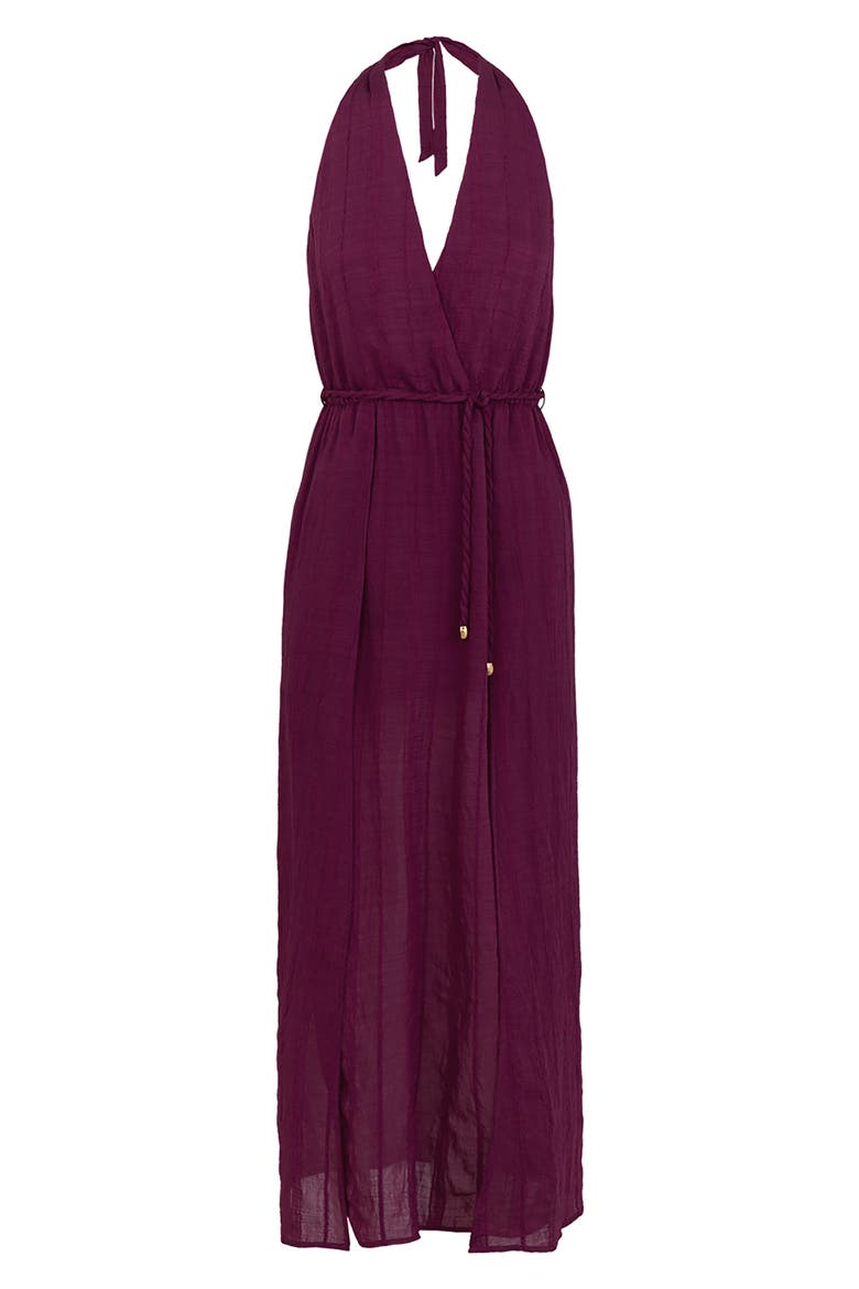 Talita Halter Cover-Up Maxi Dress, Main, color, PURPLE