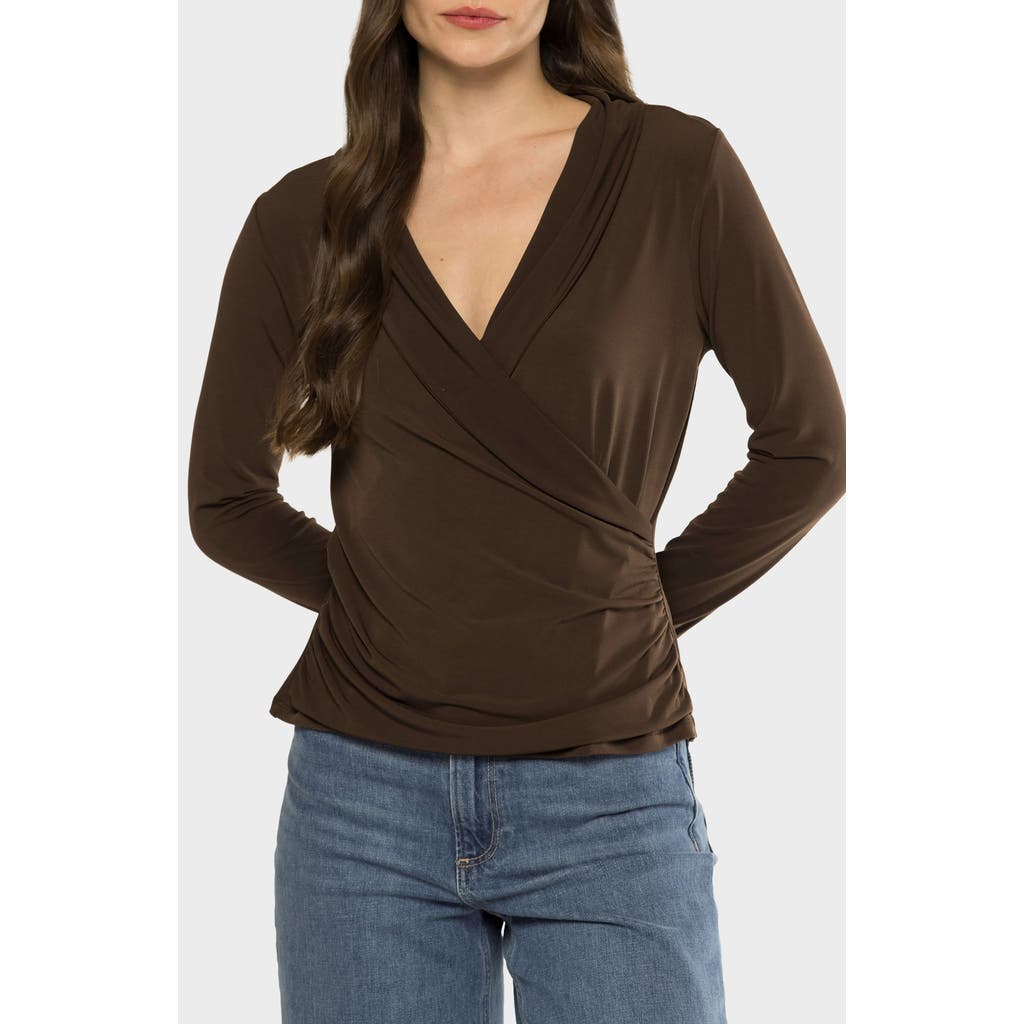 Matty M Prescott Draped Long Sleeve Top