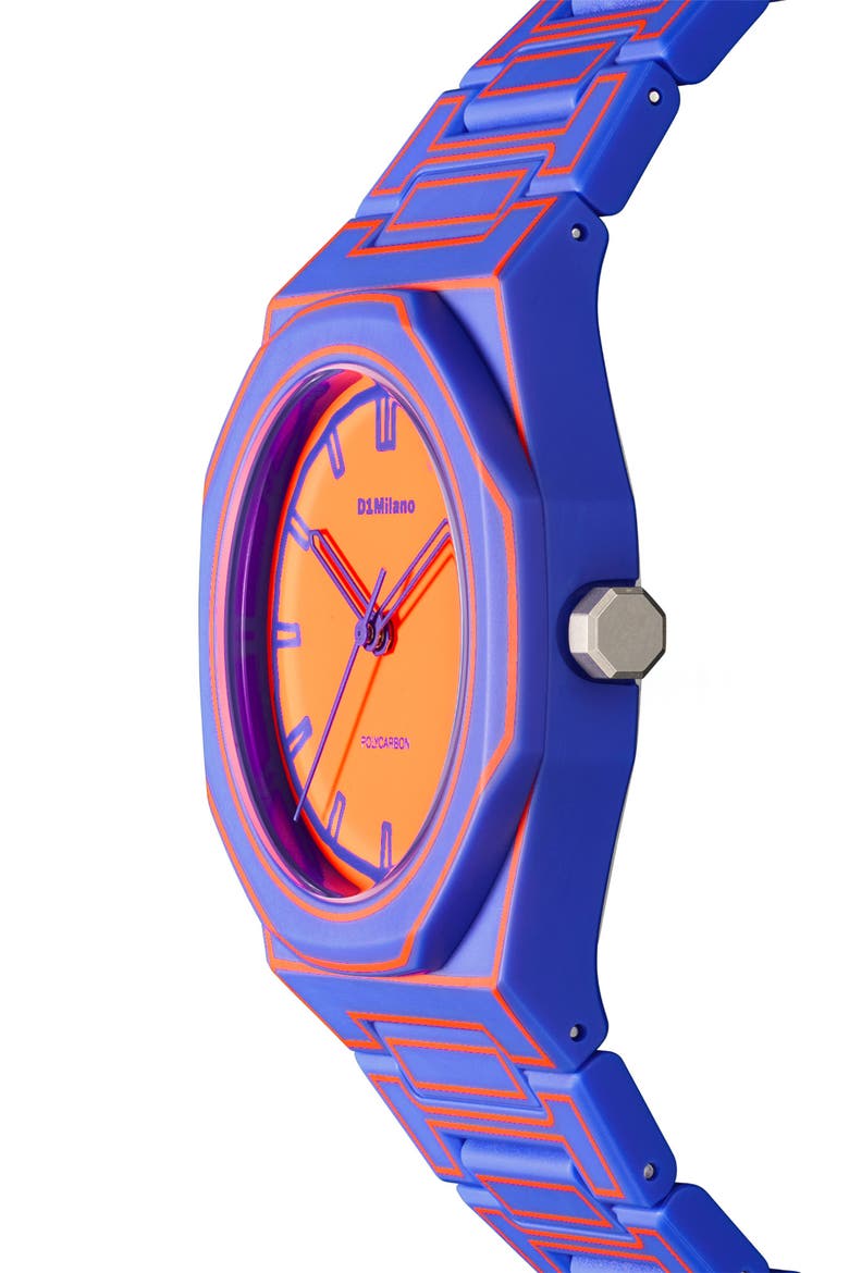Electricclash Polycarbon Bracelet Watch, 37mm, Alternate, color, BLUE-ORANGE