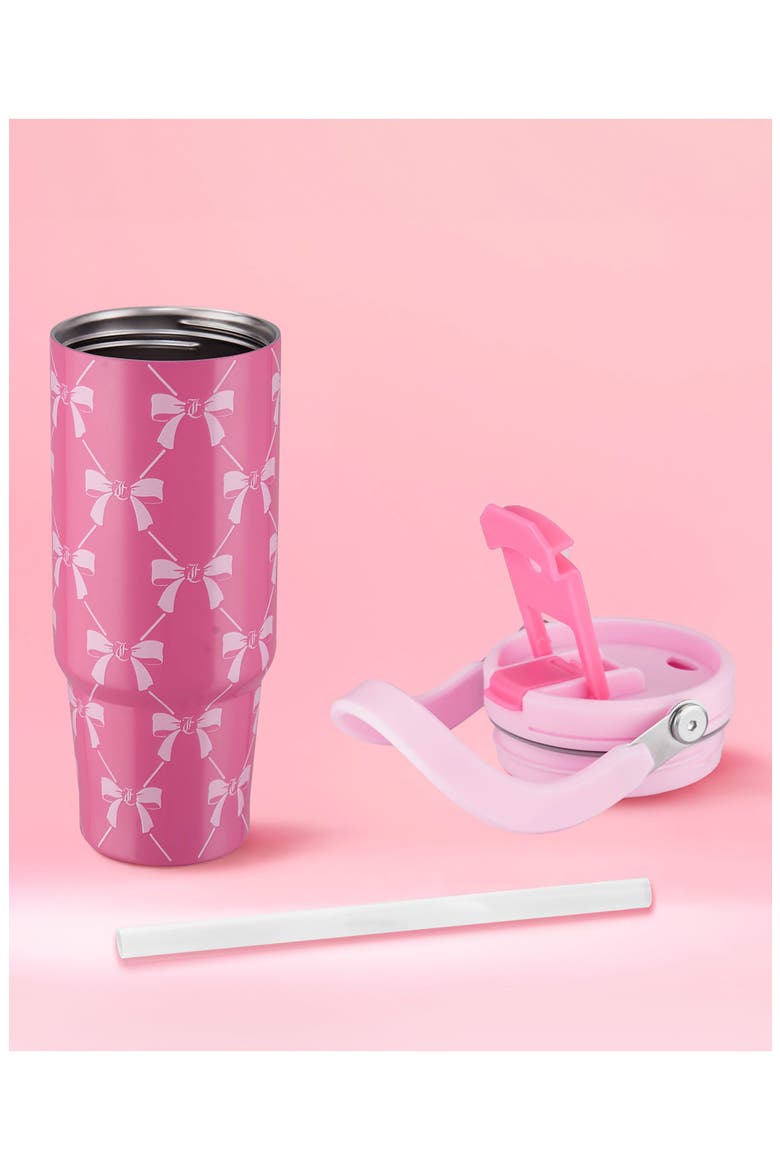 40-Ounce Stainless Steel Flip Fusion Water Tumbler, Alternate, color, PINK BOWS