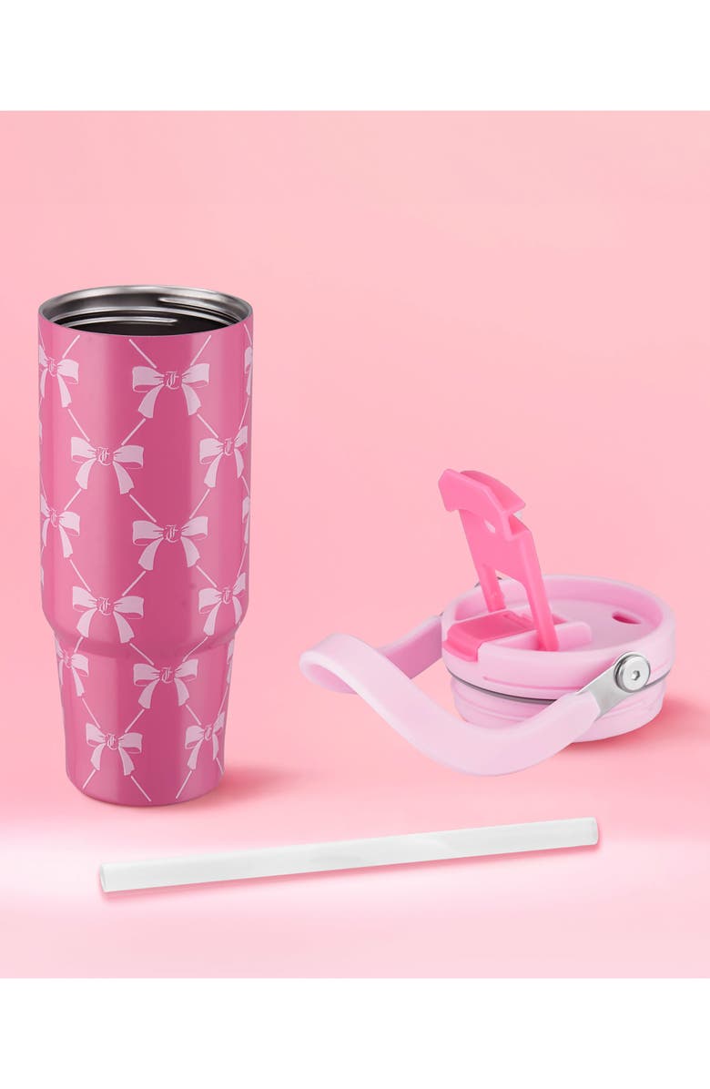 Juicy Couture 40-Ounce Stainless Steel Flip Fusion Water Tumbler, Alternate, color, Pink Bows