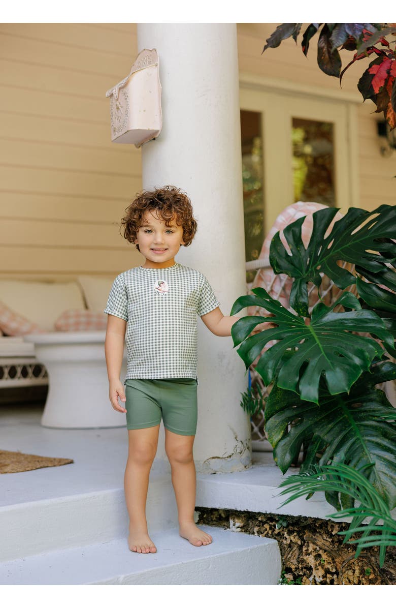 Ely's & Co. Gingham Owl Collection - Tee and Shorts, Alternate, color, Sage