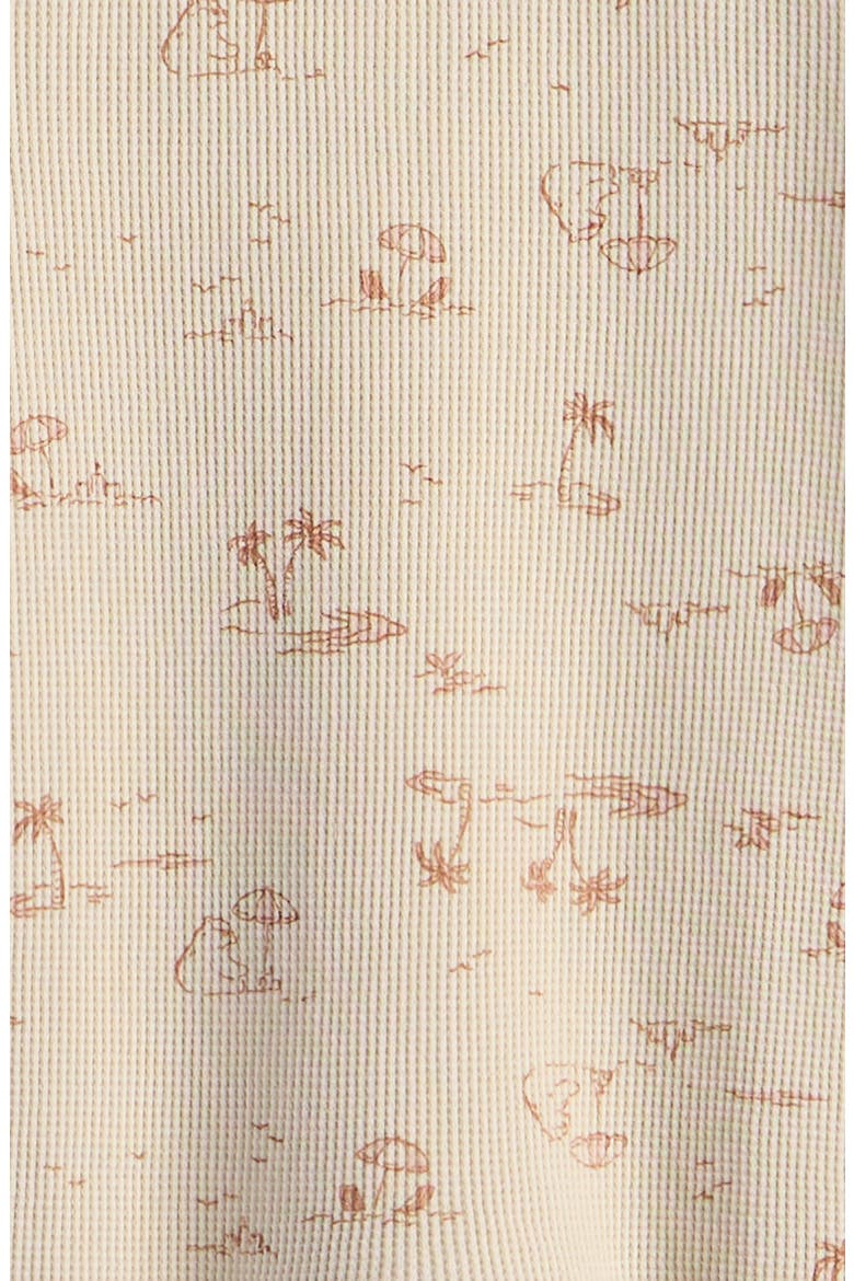 Waffle Knit Henley Romper, Alternate, color, BEIGE SWAN BEACH BEARS