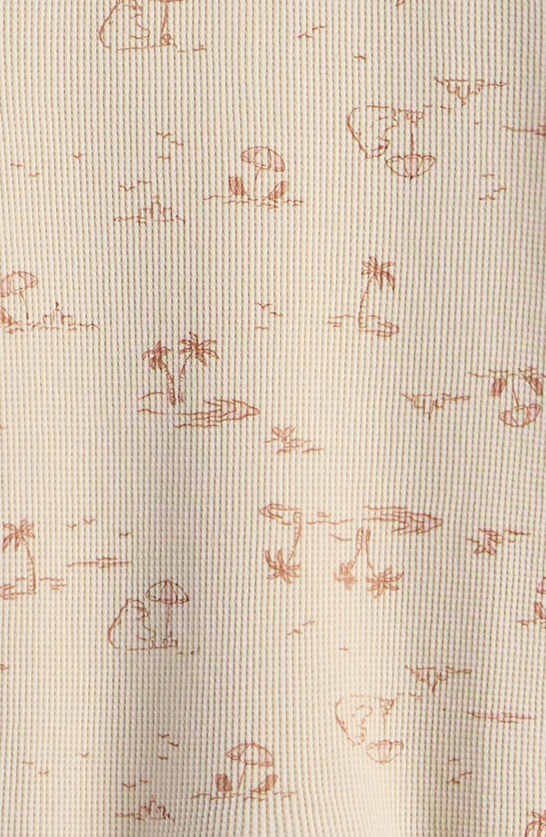 Nordstrom Waffle Knit Henley Romper, Alternate, color, Beige Swan Beach Bears