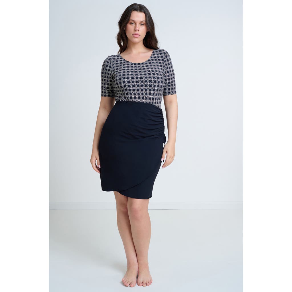 Gottex Modest Modest Surplice Skirt With Side Shirring In Black