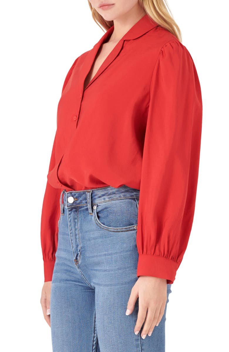 English Factory Scallop Collar Shirt, Alternate, color, Red