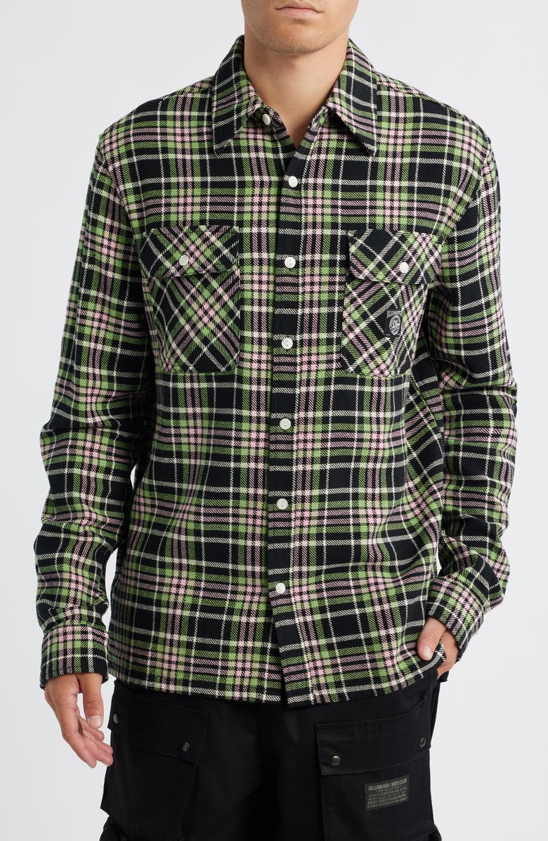 Billionaire Boys Club BB Club Plaid Button-Up Shirt, Main, color, Black