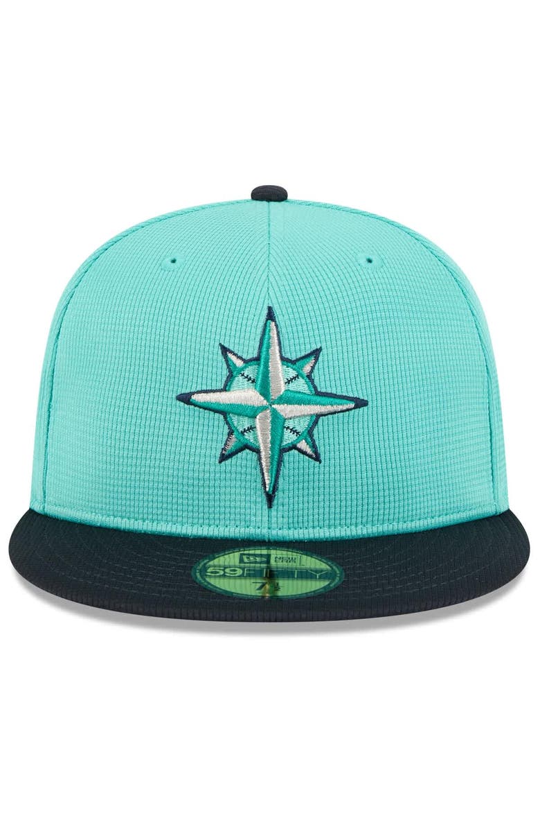 New Era Men's New Era  Aqua/Navy Seattle Mariners 2025 Spring Training 59FIFTY Fitted Hat, Alternate, color, 