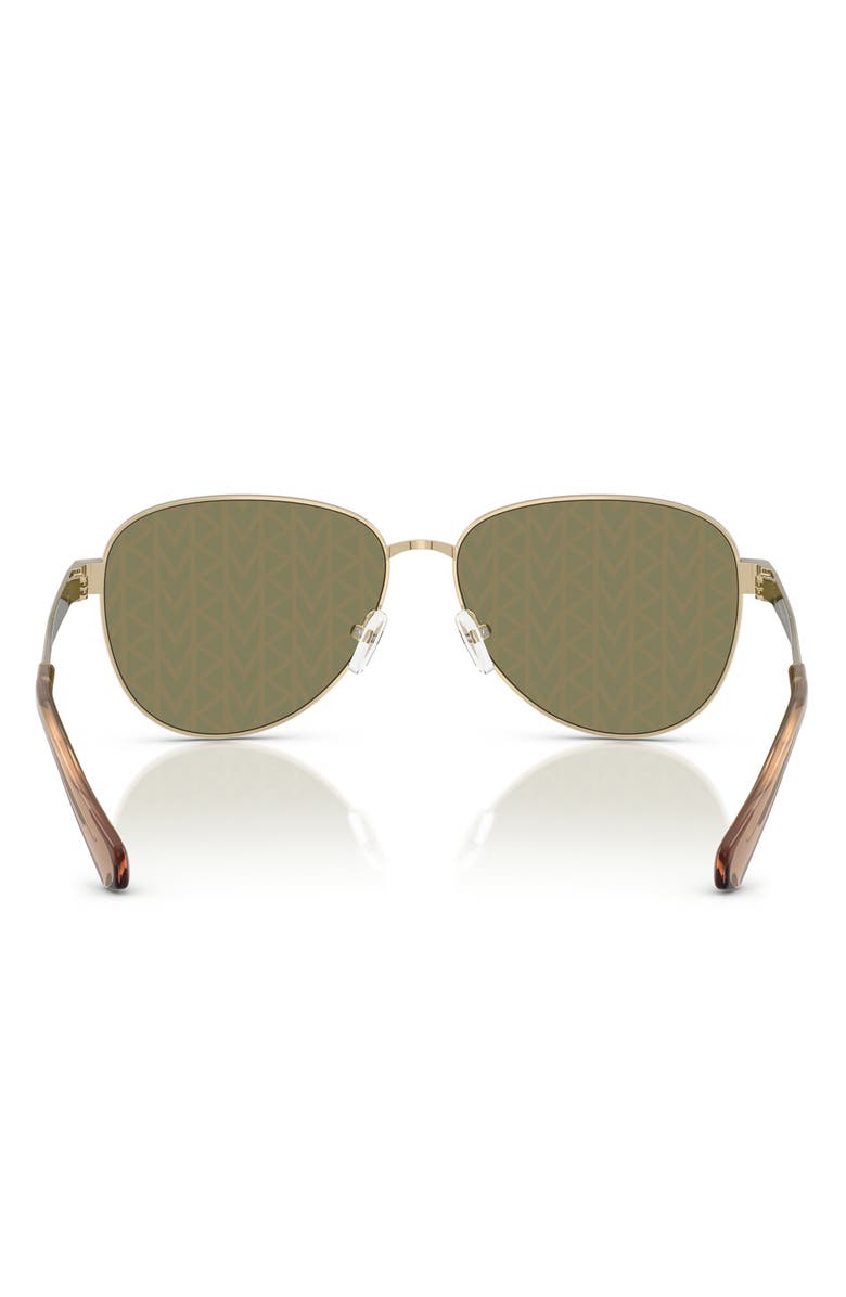 Michael Kors 61mm Biarritz Pilot Sunglasses, Alternate, color, Gold / Dark Brown Mono