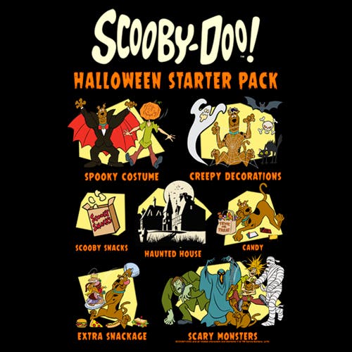 Scooby Doo Halloween Starter Pack Graphic T-shirt In Black