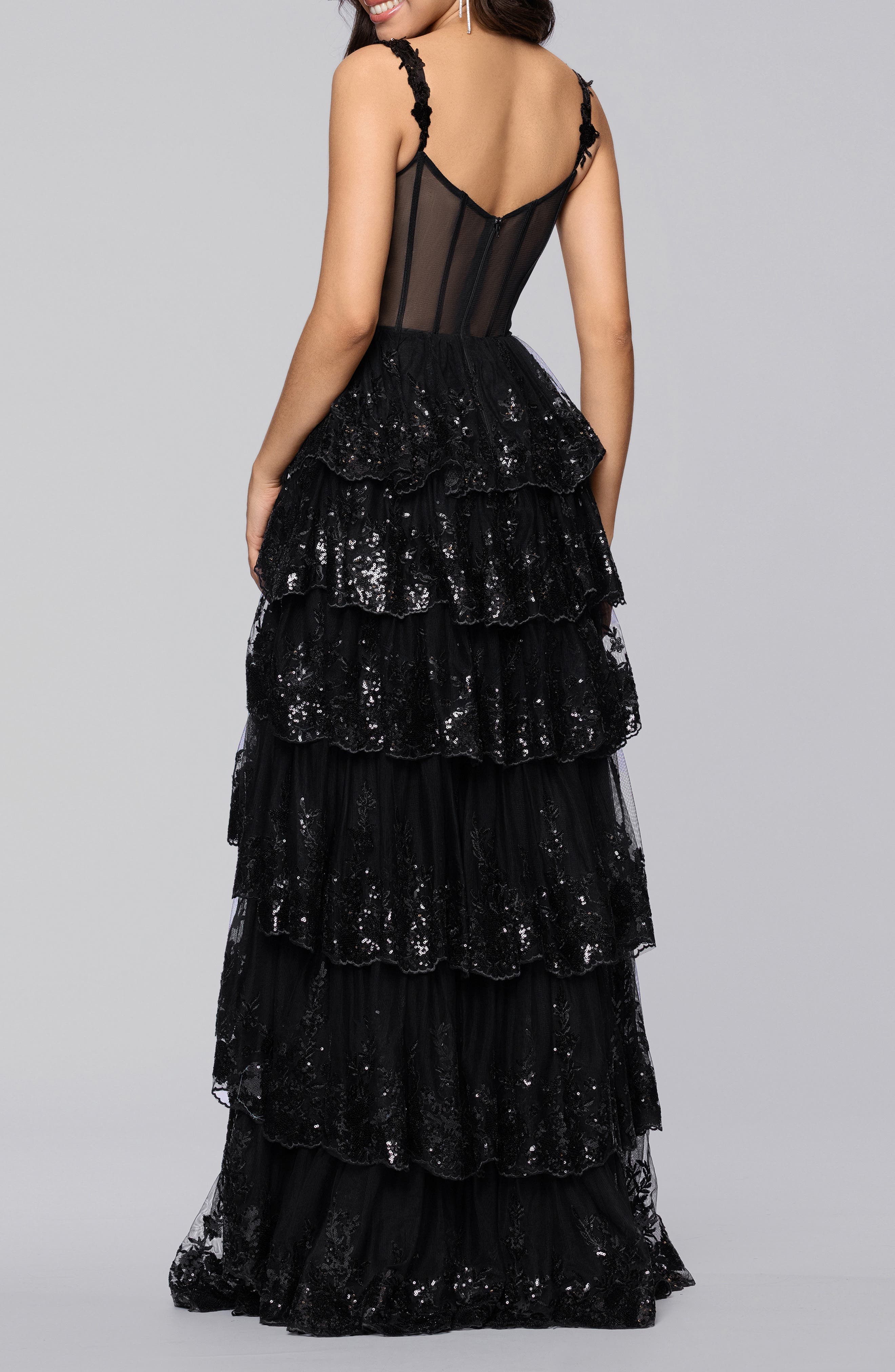 Sequin Layered Ruffle Ballgown - image 2