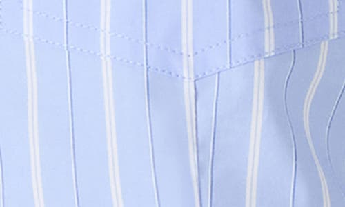 Steve Madden Reece Striped Puff Sleeve Shirt In Blue