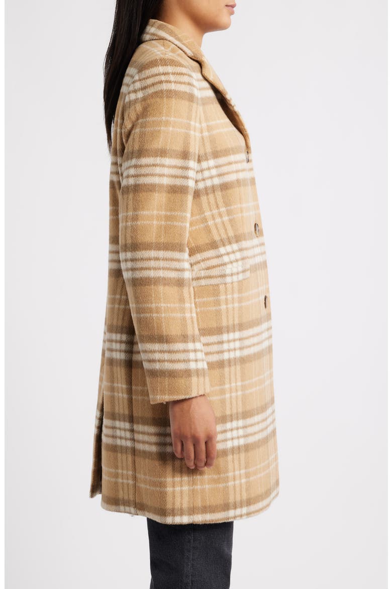 Longline Wool Blend Coat, Alternate, color, CAMEL PLAID