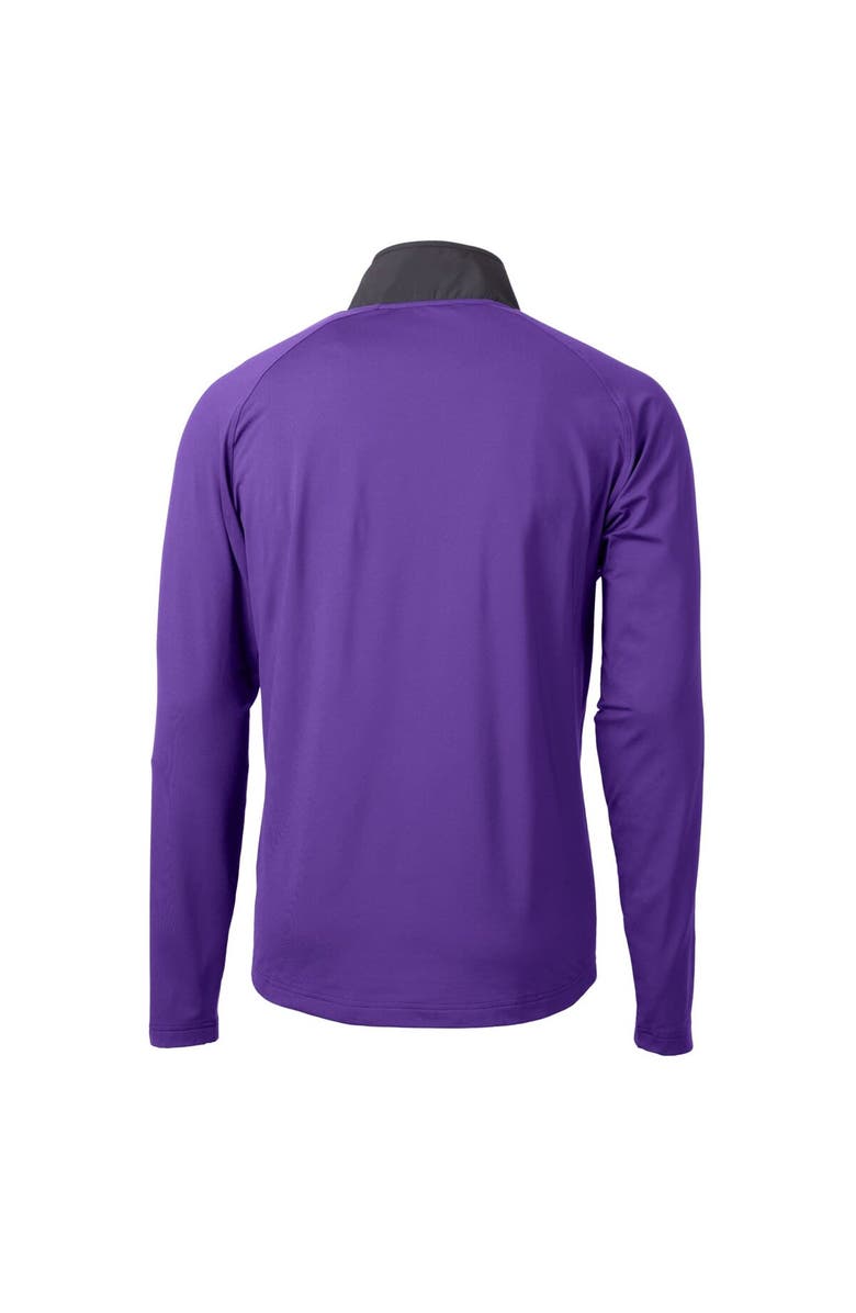 Cutter & Buck Men's Cutter & Buck  Purple LSU Tigers Alumni Logo Adapt Eco Knit Hybrid Recycled Quarter-Zip Pullover Top, Alternate, color, 
