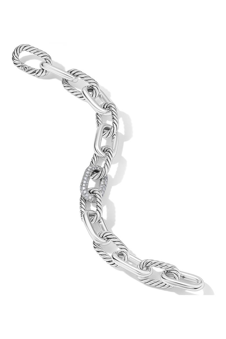 DY Madison® Chain Bracelet in Sterling Silver with Diamonds, 11mm, Alternate, color, STERLING SILVER