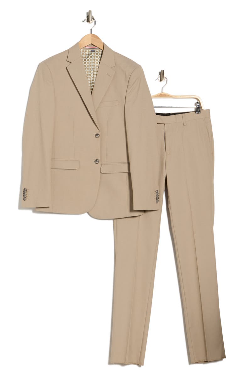 SOUL OF LONDON Solid Notch Lapel Suit, Alternate, color, Sand