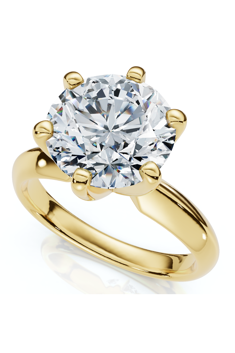 2 1/2 Carat Certified Diamond Solitaire Engagement Ring 14k Gold Lab Grown, Main, color, 14k Yellow Gold