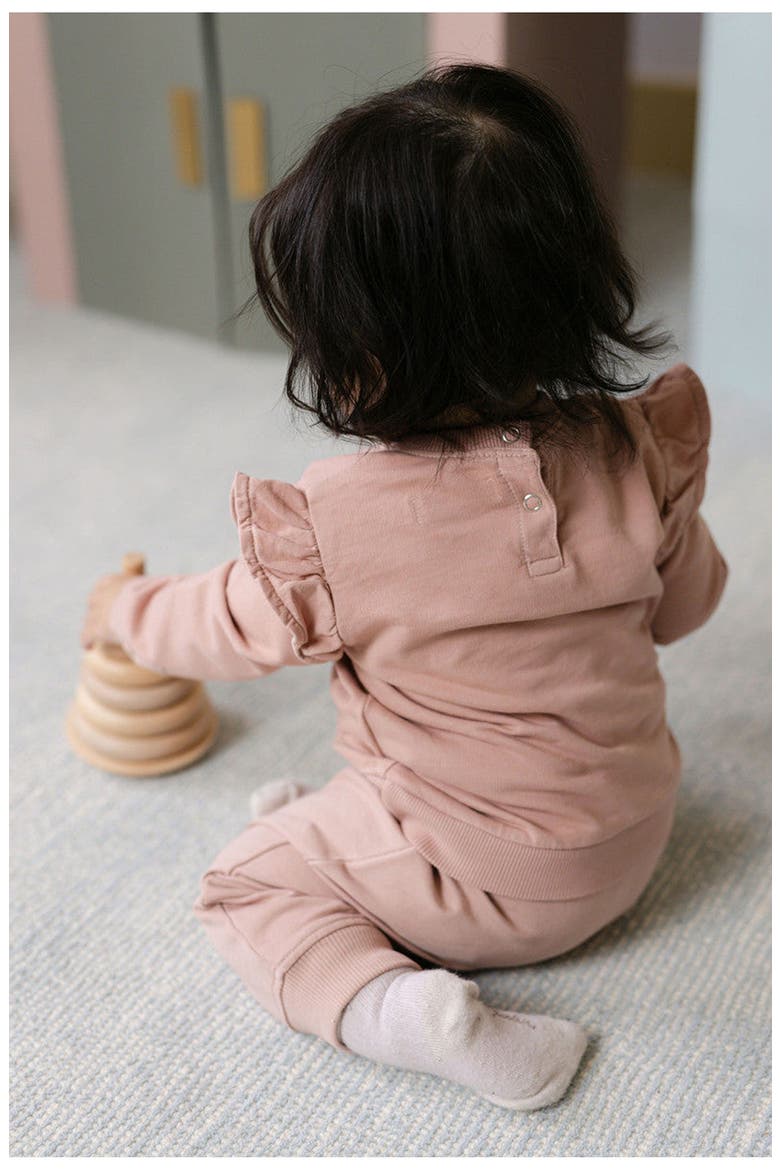Organic Cotton French Terry Ruffle Sweatshirt, Alternate, color, SOFT PEONY