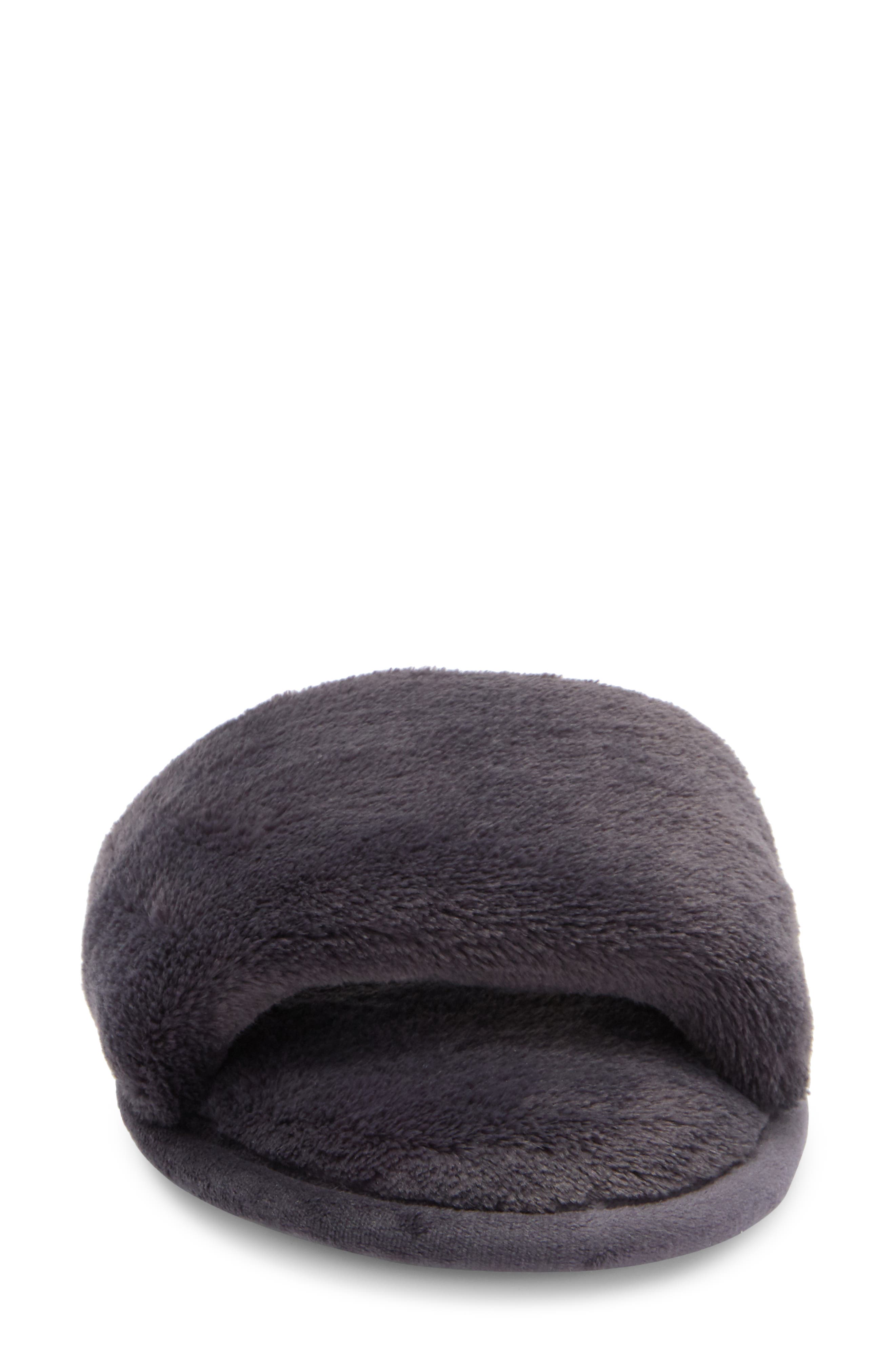 Plush Faux Fur Slipper, Alternate, color, GREY STONEHENGE