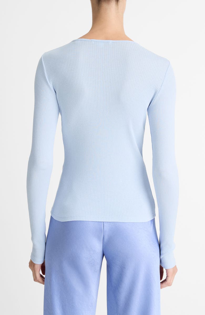 Vince Rib Pima Cotton Long Sleeve Crewneck T-Shirt, Alternate, color, Kyanite