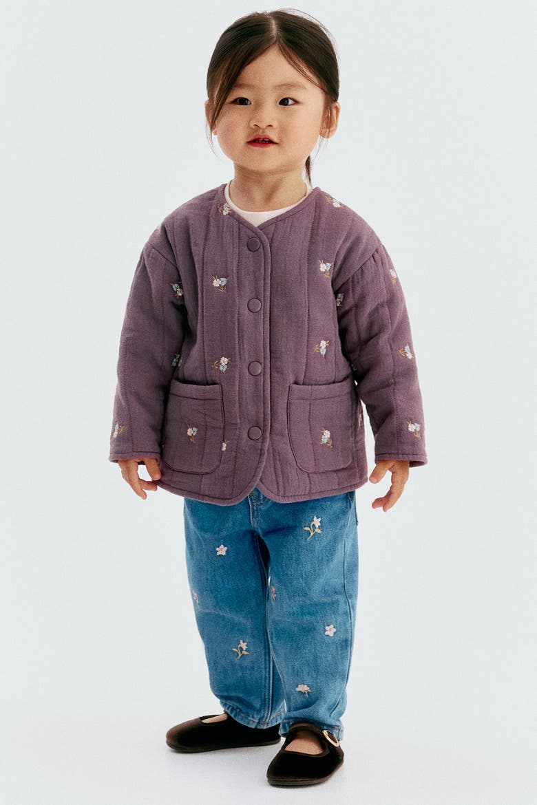 Embroidery-detail Jacket, Alternate, color, Purple/floral