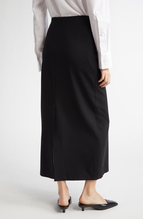 Loulou Studio Samos Stretch Wool Grain De Poudre Pencil Skirt In Black