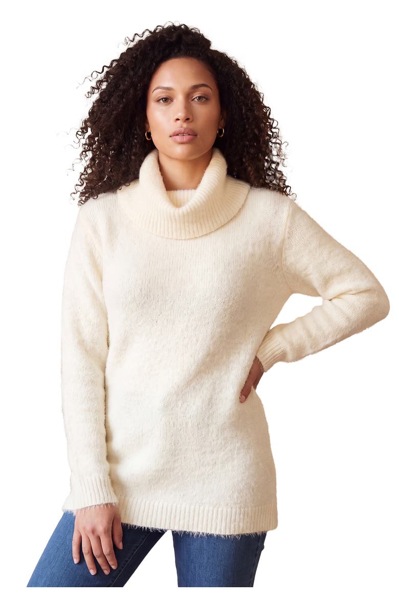 Eyelash Cowl Neck Sweater, Main, color, IVORY