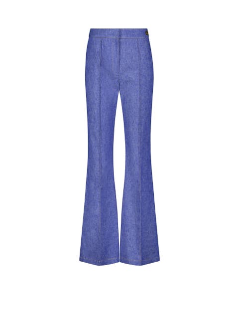 Lola DENIM Stretch Crepe Cropped Flare Trouser