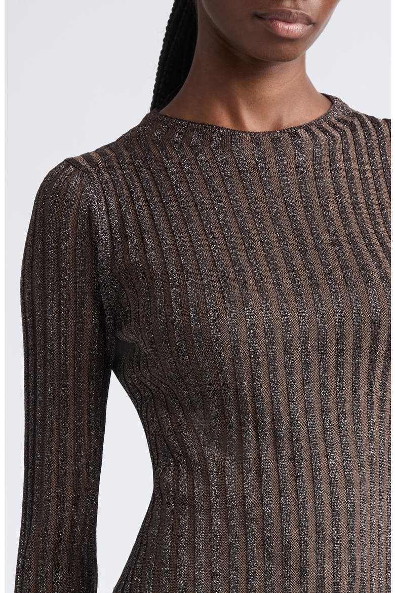 Long Sleeve Ribbed Maxi Sweater Dress, Alternate, color, BROWN