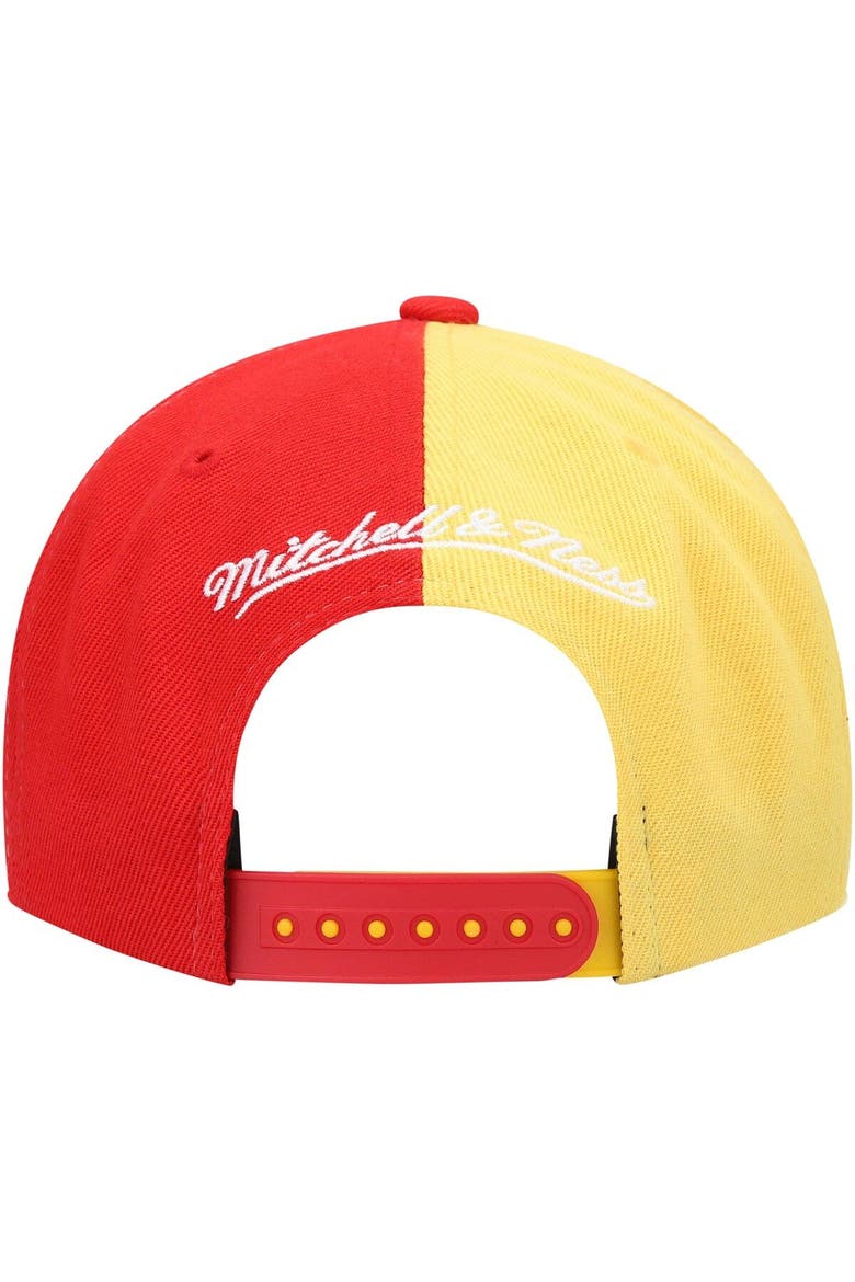 Men's Mitchell & Ness Red/Gold Houston Rockets Hardwood Classics Diamond Cut Snapback Hat, Alternate, color, Red