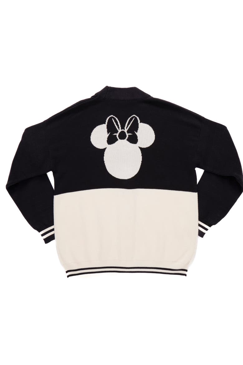 Minnie Mouse Cardigan Sweater, Alternate, color, Minnie Black White