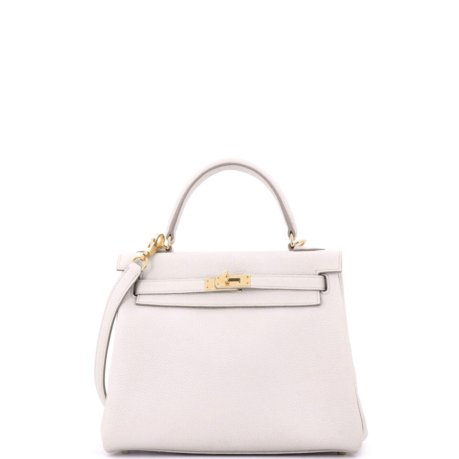 Pre-Owned Hermes Kelly Handbag Light Togo with Gold Hardware 25, Main, color, 